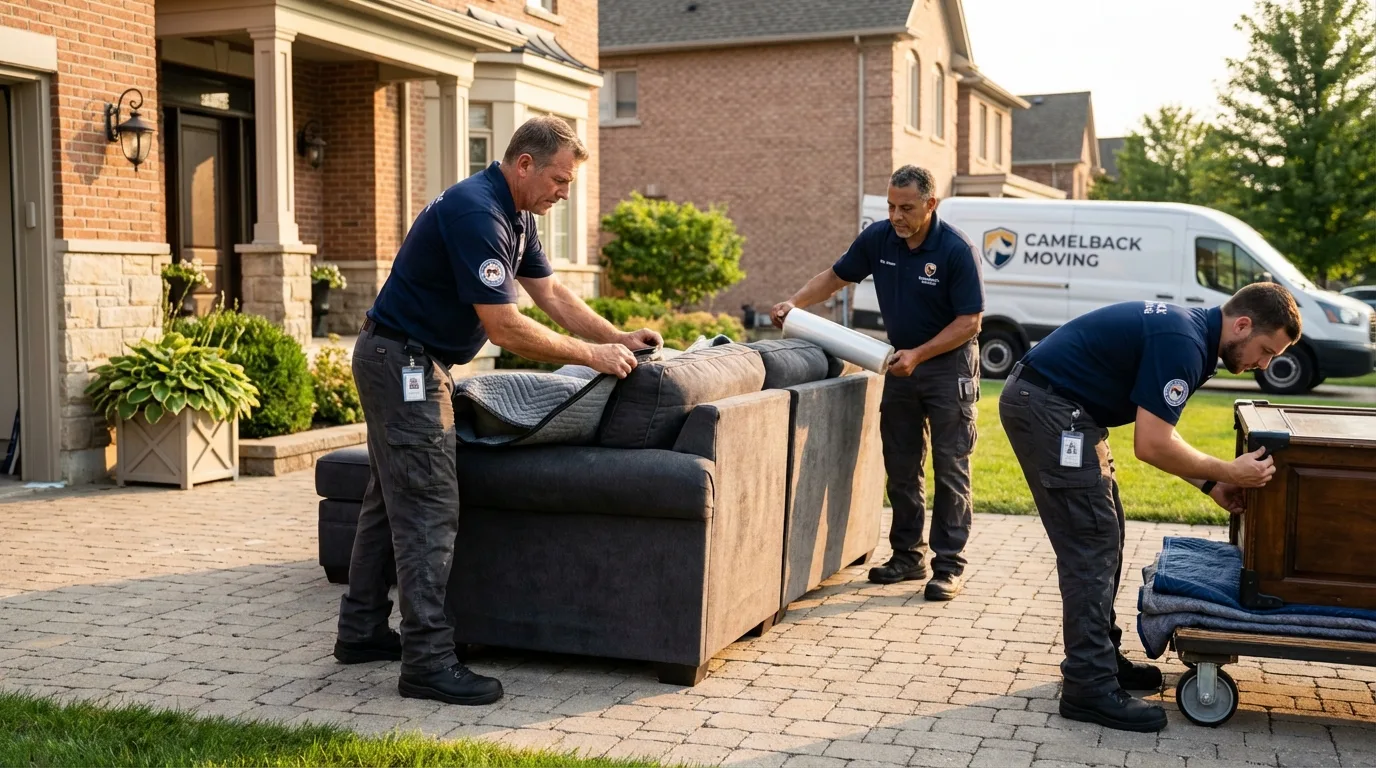 Large estate moving crew wrapping furniture in Kingstree, SC