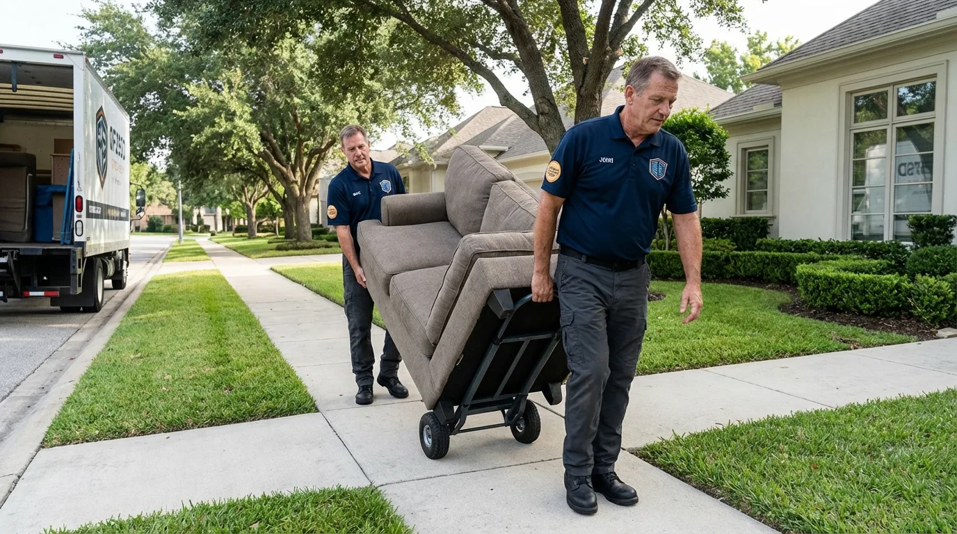 Local residential moving crew loading furniture in Kingstree, SC